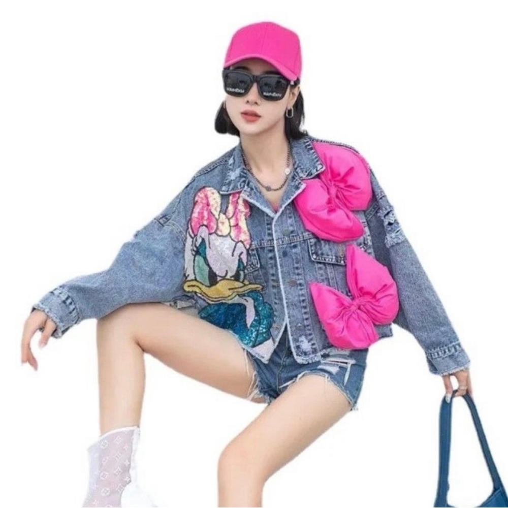 Daisy Duck Sequined Short Denim Jacket